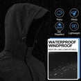 thumbnail image 3 of Muvtei Men's Hooded Softshell Jacket Fleece Lined Waterproof Hooded Soft Lightweight Windbreaker Shell Jacket Outdoor Hiking Rain Jacket Black-L, 3 of 12