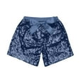 thumbnail image 4 of ITSAME Casual Shorts for Girls, Loose Fit Bow Sequin Elastic Waist Fashion Festival Dance Shorts Dark Blue 7-8T, 4 of 6