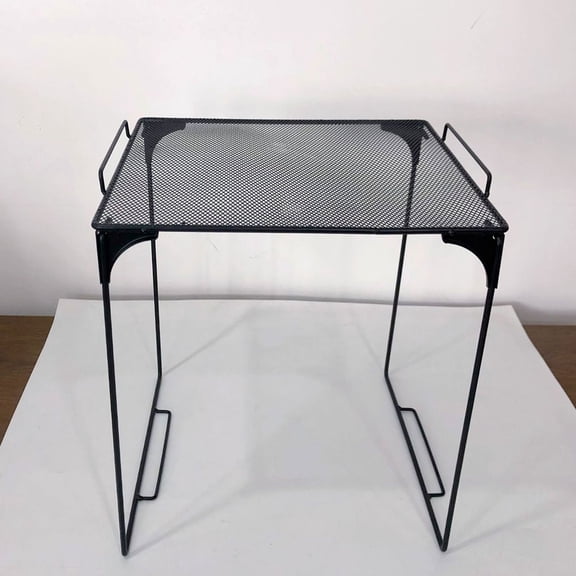 MLINS Metal Locker Shelf Foldable Storage Rack Mesh Iron Shelf Organizer Stackable Storage Shelf For Home And Gym Bathroom Locker Organization Black