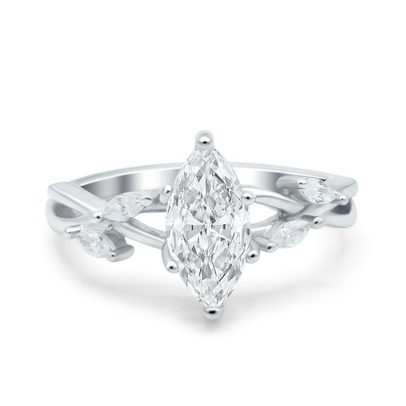 Simulated CZ Size-10 Pear Halo Infinity Art Deco Women Engagement Ring 925 Sterling Silver