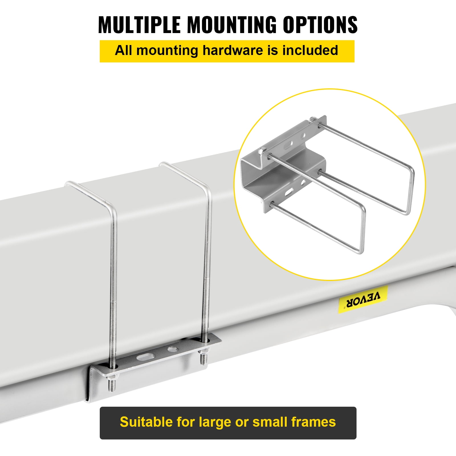 VEVOR Boat Trailer Guide-ons, 2 PCS Rustproof Steel Trailer Guide ons, Trailer Guides with Carpet-Padded Boards, Mounting Parts Included, for Ski Boat, Fishing Boat or Sailboat Trailer