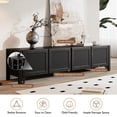 thumbnail image 4 of Furnibear 70" Modern TV Stands for 65 70 Inches TV, Media Console, Leather-Wrapped Door Panels TV Entertainment Center with Cabinet Storage for Bedroom Living Room,Black, 4 of 9