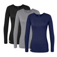 thumbnail image 1 of Sivvan 3 Pack Womens Comfort Long Sleeve Multi Color T-Shirt/Underscrub Tee, 1 of 6
