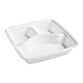 thumbnail image 2 of 9 Inch 3-Compartment Square Plates | Tree-Less™ Compostable Molded Fiber, 2 of 3