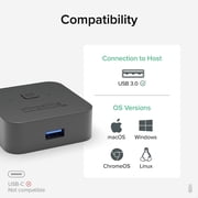 Plugable USB 3.0 Sharing Switch for One-Button Swapping of USB Device or Hub Between Two Computers (A/B Switch)
