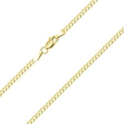 10K Yellow Gold 2.0mm Cuban Curb Chain Necklace Lobster Clasp, 18 Inches