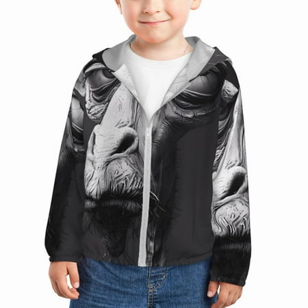 

Lukts Monochrome Giraffe Expression Print Children s Long-Sleeved Sun Protection Clothing Hooded Sweatshirts for Boys and Girls Outdoor Sports-3 Years