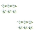 thumbnail image 3 of Guardoinrt 1/2/3 6 Pieces PVC Artificial Lilys Flower Simulation Reusable Washable Portable Living Room Fake Plant Flowers Ornament White 2PCS, 3 of 6