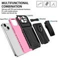 thumbnail image 2 of TECH CIRCLE for iPhone 12 6.1 Inch Heavy Duty Case, Rugged Hybrid Case with Built-in Kickstand Rotating Belt Clip Non-Slip Shockproof Case for iPhone 12,Pink, 2 of 12