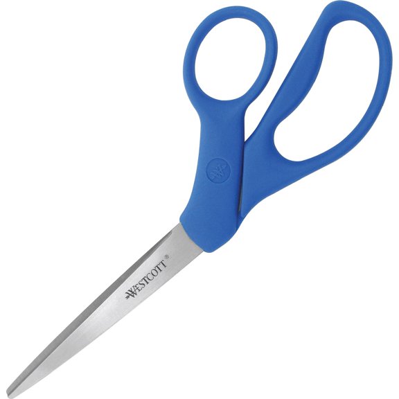 Preferred Line Stainless Steel Scissors, 8" Long, 3.5" Cut Length, Blue Offset Handle | Bundle of 5 Each