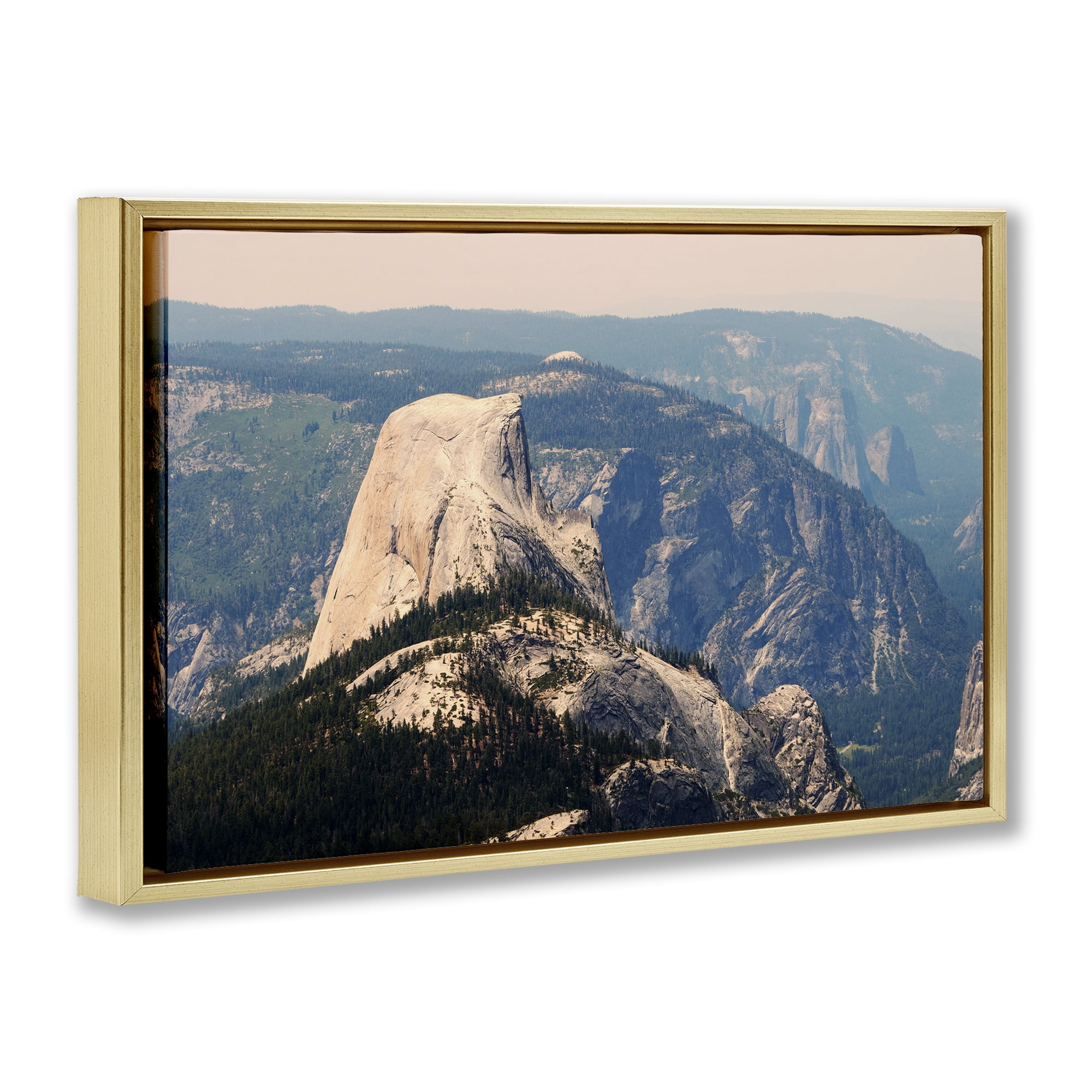 Stupell Industries Granite Monolith Above Forest Gold Framed Floater Canvas Wall Art, design by Gemma Bardot