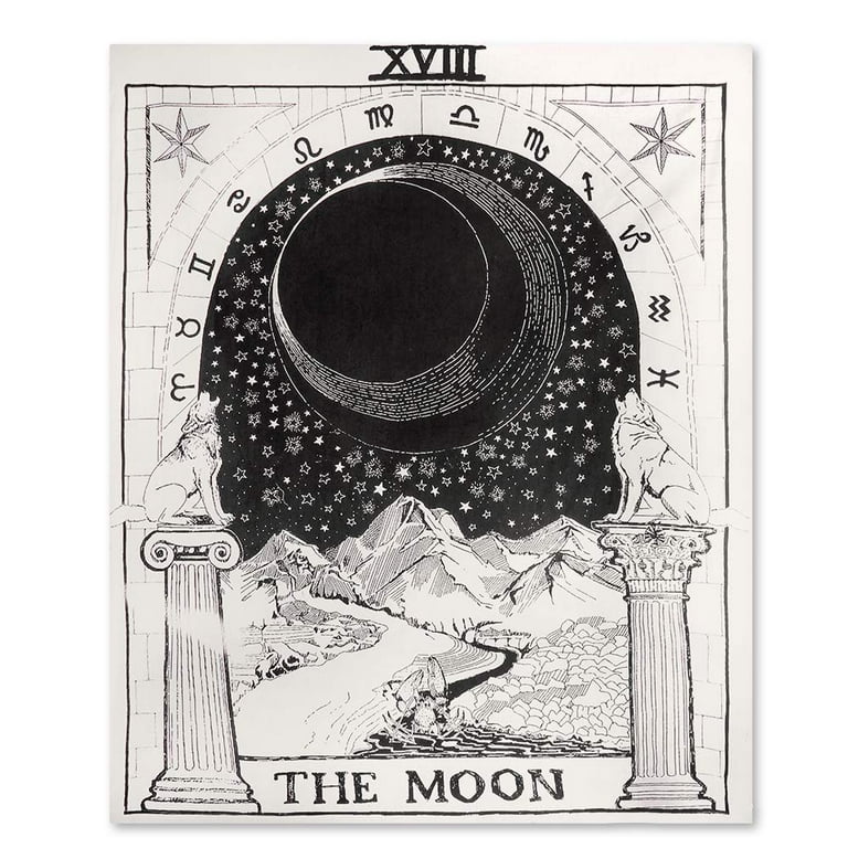 eZAKKA Tarot Tapestry Wall Hanging The Moon The Star Tapestry
