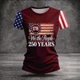 thumbnail image 4 of Iaqnaocc We The People 4th Of July Womens Tops Summer Shirt Round Neck Vintage T Shirt Patriotic 250 anniversary usa flag Festival Short Sleeve T Shirts for Women Wine XXXL, 4 of 5