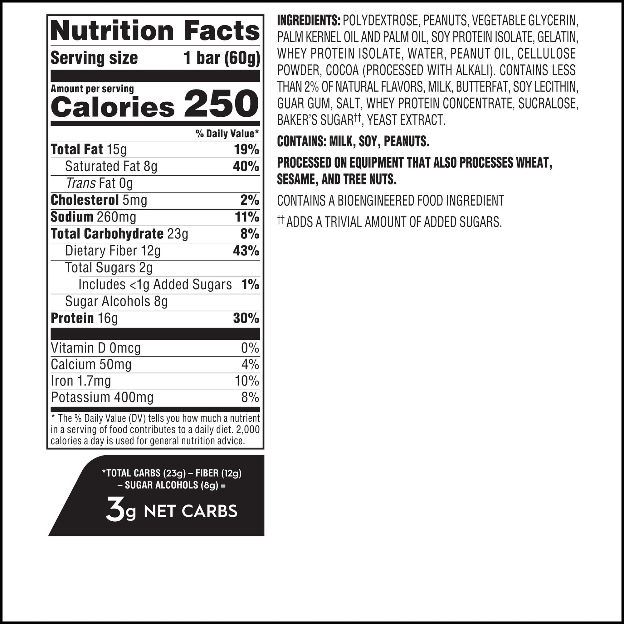 Atkins High Protein Bars, Chocolate Peanut Butter Flavored, 16g of Protein, 3g Net Carbs, Value Pack, 8 Count