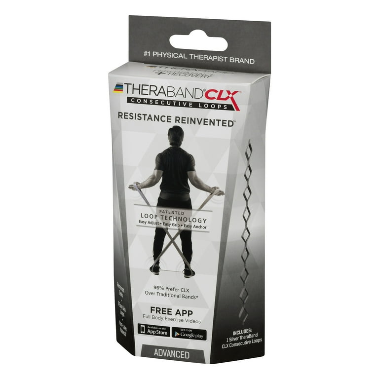 TheraBand Non Latex CLX Consecutive Loops Individual 5 Foot Pre Cut 9 Loops Silver Super Heavy Advanced Level 2