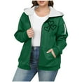 thumbnail image 2 of Elvqul Hooded Jacket for Women Fuzzy Plus Size Outerwear Sweaters Lined Ladies Coat Long Sleeve, 2 of 5