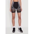 thumbnail image 3 of Women's Striped Fishnet Detail Seamless Biker Shorts, 3 of 4
