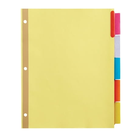 UPC: 0735854147761 | Office Depot® Brand Insertable Dividers With Big Tabs Buff Assorted Colors 5-Tab Pack Of 4 Sets