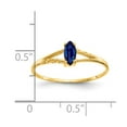 thumbnail image 3 of Solid 14k Yellow Gold Sapphire Blue September Gemstone Birthstone Marquise Engagement Ring Size 8.5, 3 of 6