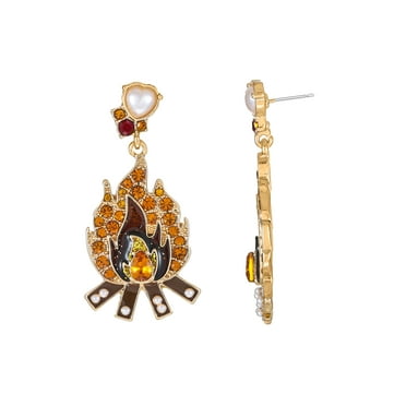 Packed Party Goldtone Fireside Chat Earrings, Female, 1 Pair