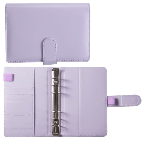 A6 Leather Journal Refillable Notebook Spiral Diary Binder Portfolio Study Notebooks for Note Taking Diaries for Women Note Pad Notebook Journal for Work Study Note Taking Office Supplies, Purple