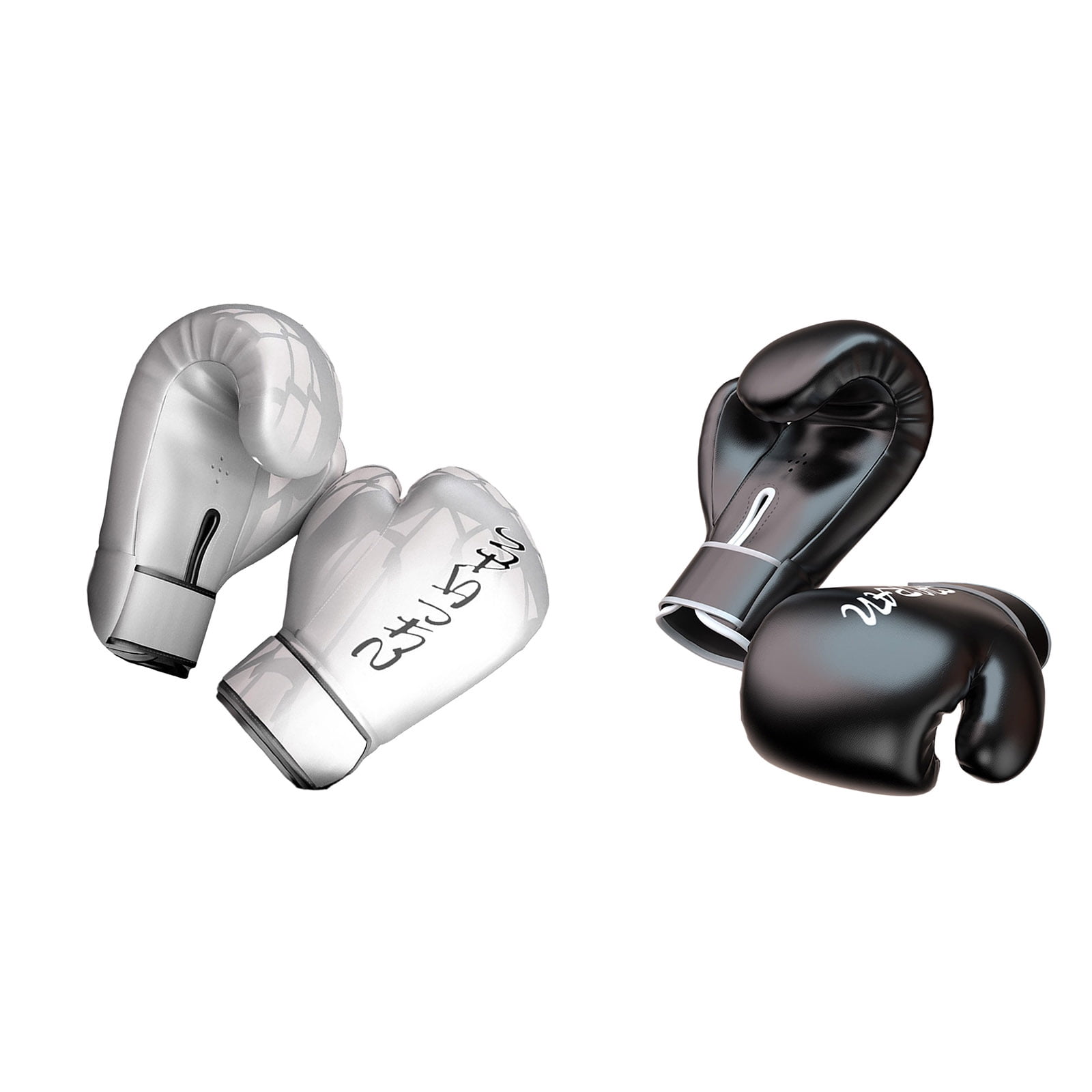 2 Pair Boxing Practice Gloves Sparring PU Leather Workout Punching Bag