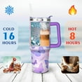 thumbnail image 4 of Watercolor Butterfly Gradient 40 Oz Tumbler with Handle Lid and Straw, Stainless Steel Double Walled Vacuum Insulated Cup, Cute Birthday Gifts Tumbler for Women Men Friends, 4 of 7