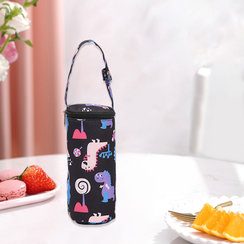 Sac Isotherme Biberon à Suspendre - Film Aluminium - Pour Poussette Et Voyage - Noir