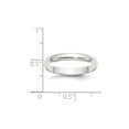 thumbnail image 3 of DewberryDiamonds 14k White Gold 3mm Lightweight Half Round Wedding Band Size 6.5 (Weight : 1.93 gm Width : 3 mm), 3 of 5