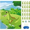 Pin The Tail on The Dinosaur Party Game with 48 Tails for Dinosaur Party Favors Kids Birthday Party Supplies Boys Party Decorations(Dinosaur)