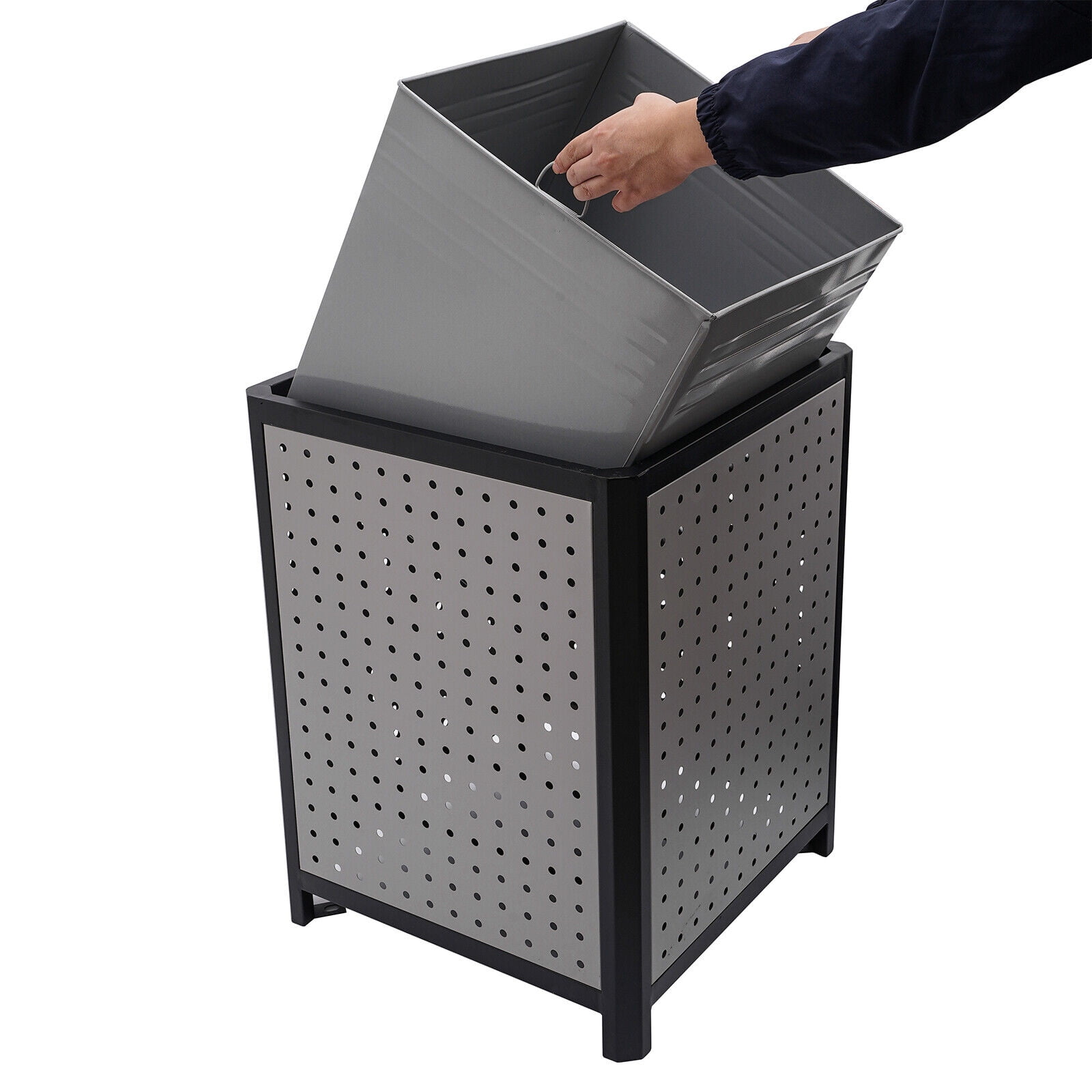 Outdoor Trash Can Industries Stainless Steel Kitchen Dustbin with Lid 38 Gallon