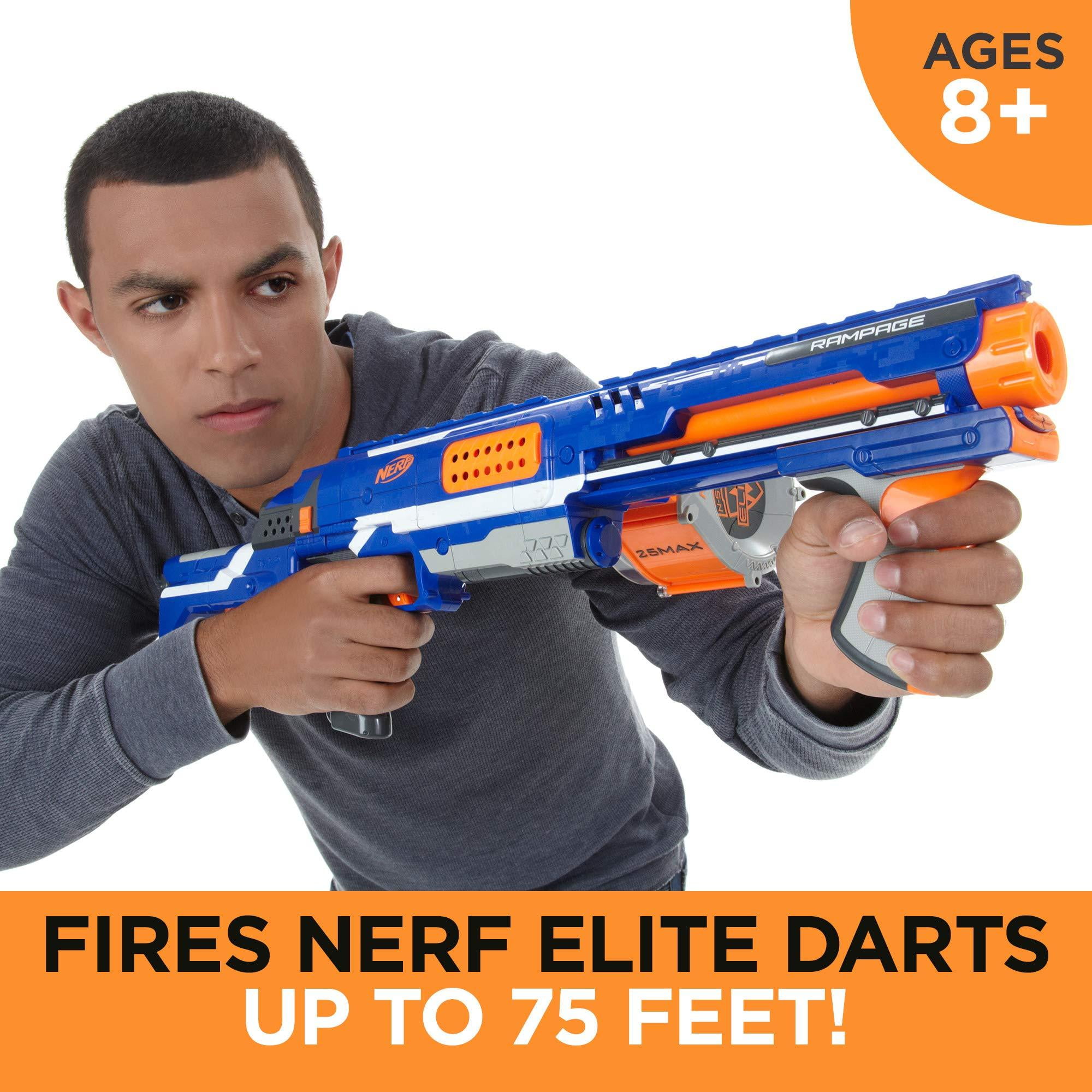 Nerf Rampage N-Strike Elite Toy Blaster with 25 Drum Slam Fire 25 Official Elite Foam Darts Kids, Teens, Adults (Exclusive) - Walmart.com