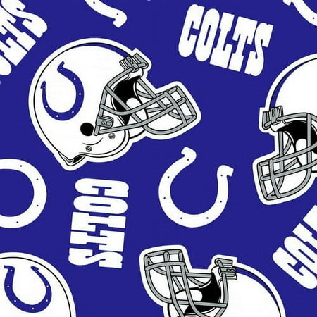 NFL Indianpolis Colts 58" 100% Polyester Fleece Sports Logo Fabric By the Yard, Blue