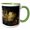 Green/White, variant on 3drose, Image of China Symbol Chinese Characters Luck Blessing Leaves Gold, 15oz Mug