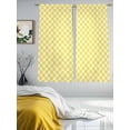 thumbnail image 3 of Yellow White Plaid Sheer Curtains 72 Inch Length 2 Panels Set, Modern Retro Geometric Checkered Voile Window Treatment Rod Pocket Curtains Sheers Drapes for Bedroom/Living Room/Kitchen 52"x72"x2, 3 of 7