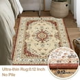 thumbnail image 6 of Dowellia Rugs for Bedroom,3x5 Rug Ultra Soft Washable Rug, Non Slip Area Rug Indoor Entrance, Stain Resistant Rugs for Living Room Bedroom, Vintage Home Decor Area Rugs, Red, 6 of 6