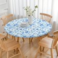 thumbnail image 3 of Pioneer Flower Floral Print Pattern Round Fitted Tablecloth with Elastic Edge,Dining Table Cover Waterproof,Outdoor Round Tablecloth for Camping,Dining,Indoor and Outdoor, 3 of 7
