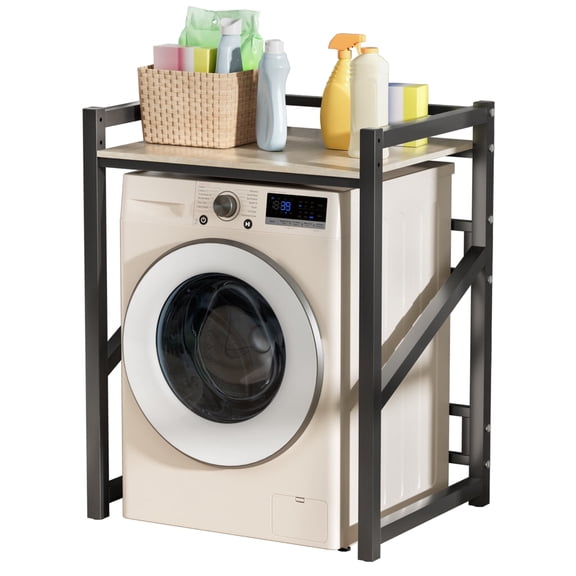 WETLA Over The Washer Storage Shelf, Washing Machine Storage Utility Rack with Countertop, Height Adjustable Washing Machine Storage Stand