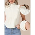 thumbnail image 2 of DARING DIVA Women's Sleeveless Mock Neck Tank Top Textured Business Blouse XS Apricot, 2 of 6