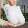 thumbnail image 4 of VeFlora Couples On Mesh Sneakers, Breathable Knit Casual Walking Shoes, Lightweight Thick Sole Platform Loafers for Men Women, Everyday Summer Comfort Shoes(White/39), 4 of 7
