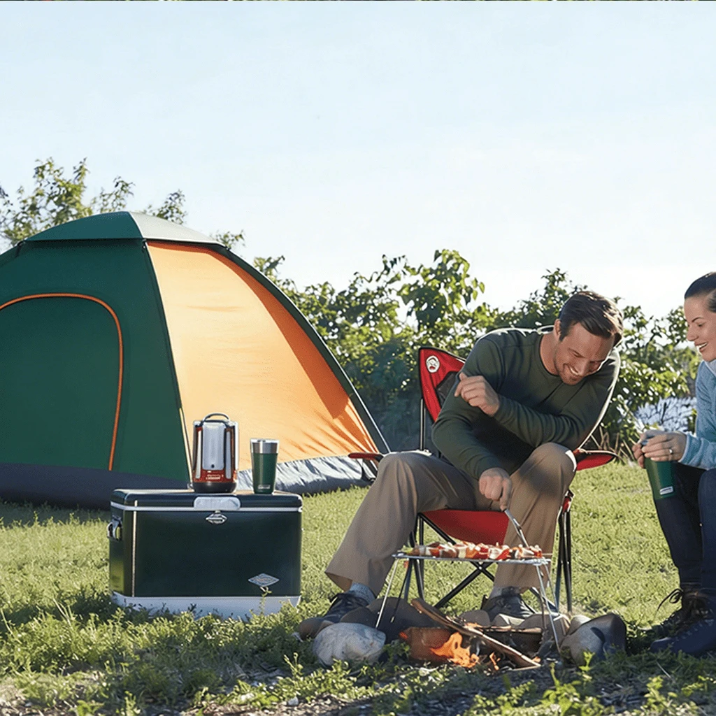 Instant Pop Up Camping Tent - Easy Quick Setup Waterproof Portable Outdoor Shelter For Family Hiking Beach In Orange Green
