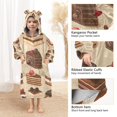 thumbnail image 3 of FORMRS Wearable Blanket Hoodie with Sleeves for Kids Cozy Flannel Sweatshirt, Brown Cakes, 3 of 7