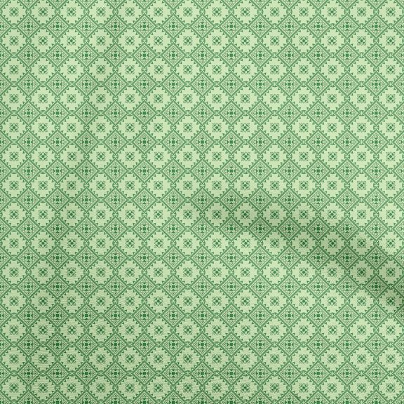 oneOone Rayon Mint Green Fabric Geometric Quilting Supplies Print Sewing Fabric By The Yard 56 Inch Wide