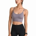 thumbnail image 4 of SWSMCLT Women's Sexy Crop Top Crop Top Cami Backless Scoop Neck Cropped Top Workout Padded Soft Criss Cross Summer Purple 14, 4 of 4