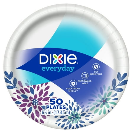 Dixie Everyday Paper Plates, 6 7/8", 50 Count