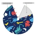 thumbnail image 4 of Kll 48" Christmas Tree Skirt Colorful Excavator Xmas Tree Skirts Mat For New Year Xmas Holiday Party Indoor Outdoor Home Decoration, 4 of 9