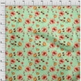 thumbnail image 3 of oneOone Viscose Chiffon Mint Fabric Flower & Leaves Watercolor Quilting Supplies Print Sewing Fabric By The Yard 42 Inch Wide, 3 of 4