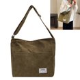 thumbnail image 6 of Yucurem Women Corduroy Shoulder Bag Casual Retro Tote Handbag Shopping Hobo Bag(green) Fashion shoulder bag (Green), 6 of 10