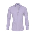 thumbnail image 2 of Liacowi Men Slim Fit Shirts Solid Color Hidden Zipper Button-Down Long Sleeve Tops Turn-Down Collar Spring Fall Casual Clothes, 2 of 4