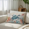 thumbnail image 3 of Sea Turtle Coastal Throw Pillow Cover, Pillowcase Protectors with Zipper, Breathable Decorative Lumbar Pillow Case Cover, Vintage Beach Coral Starfish Nautical Pillow Shams for Couch Sofa 16x24Inch, 3 of 8